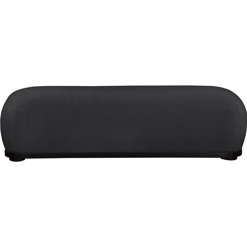 Meridian Calum Black Chenille Fabric Bench IMAGE 3