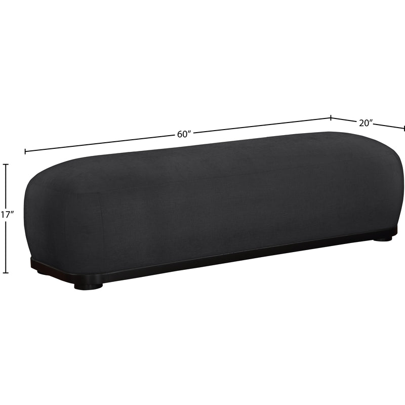 Meridian Calum Black Chenille Fabric Bench IMAGE 7