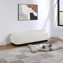 Meridian Calum Cream Chenille Fabric Bench IMAGE 2
