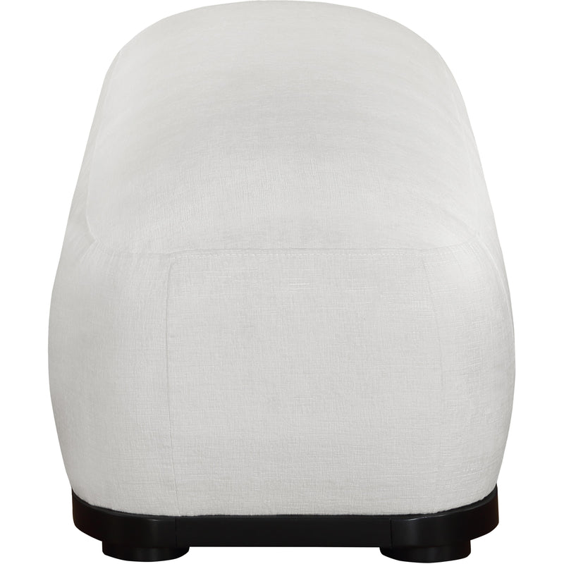 Meridian Calum Cream Chenille Fabric Bench IMAGE 4