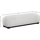 Meridian Calum Cream Chenille Fabric Bench IMAGE 7