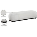 Meridian Calum Cream Chenille Fabric Bench IMAGE 8