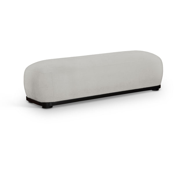 Meridian Calum Grey Chenille Fabric Bench IMAGE 1
