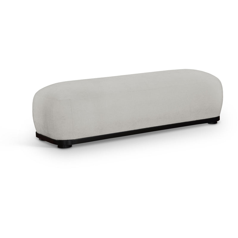 Meridian Calum Grey Chenille Fabric Bench IMAGE 1