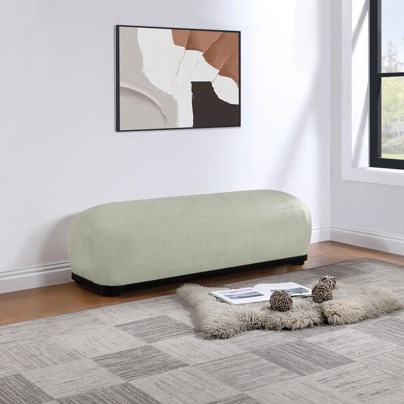 Meridian Calum Mint Chenille Fabric Bench IMAGE 2