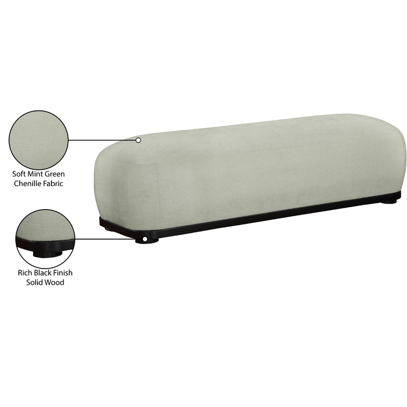 Meridian Calum Mint Chenille Fabric Bench IMAGE 8