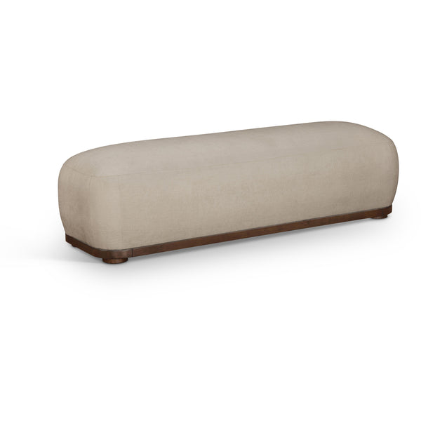 Meridian Calum Beige Chenille Fabric Bench IMAGE 1
