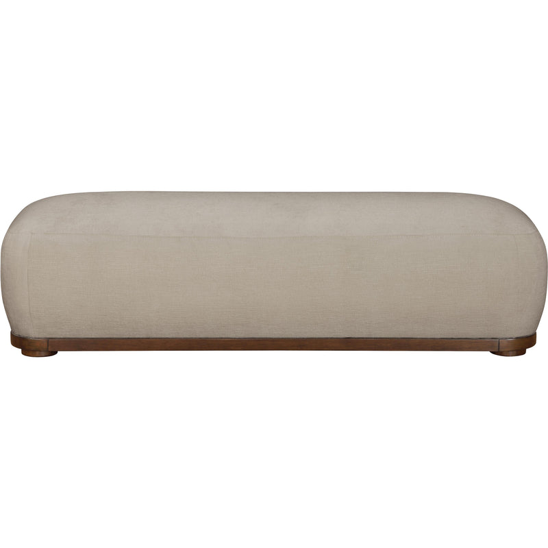 Meridian Calum Beige Chenille Fabric Bench IMAGE 3
