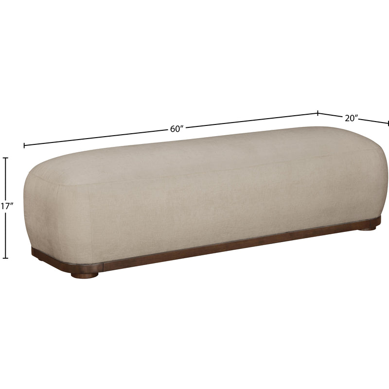 Meridian Calum Beige Chenille Fabric Bench IMAGE 7