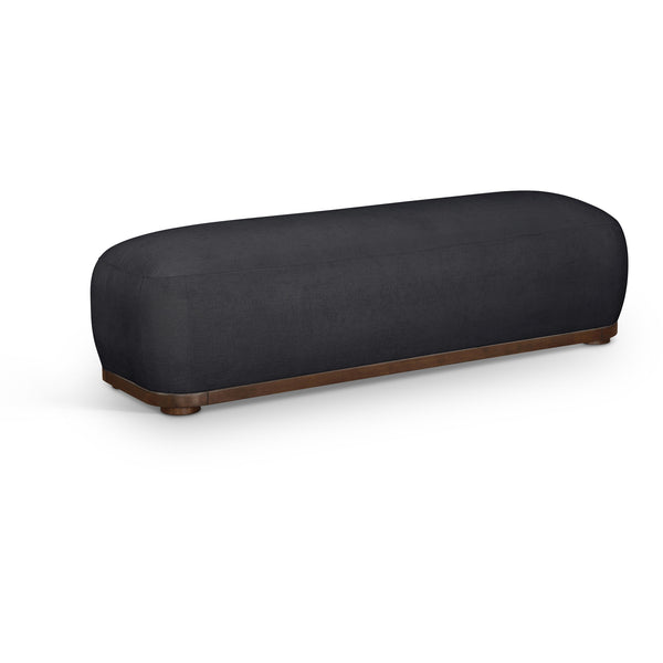 Meridian Calum Black Chenille Fabric Bench IMAGE 1