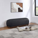 Meridian Calum Black Chenille Fabric Bench IMAGE 2