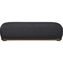 Meridian Calum Black Chenille Fabric Bench IMAGE 3