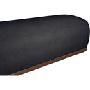 Meridian Calum Black Chenille Fabric Bench IMAGE 5