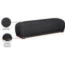 Meridian Calum Black Chenille Fabric Bench IMAGE 8