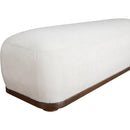 Meridian Calum Cream Chenille Fabric Bench IMAGE 6