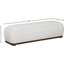 Meridian Calum Cream Chenille Fabric Bench IMAGE 7