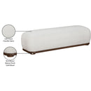 Meridian Calum Cream Chenille Fabric Bench IMAGE 8