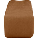 Meridian Atticus Cognac Vegan Leather Bench IMAGE 4