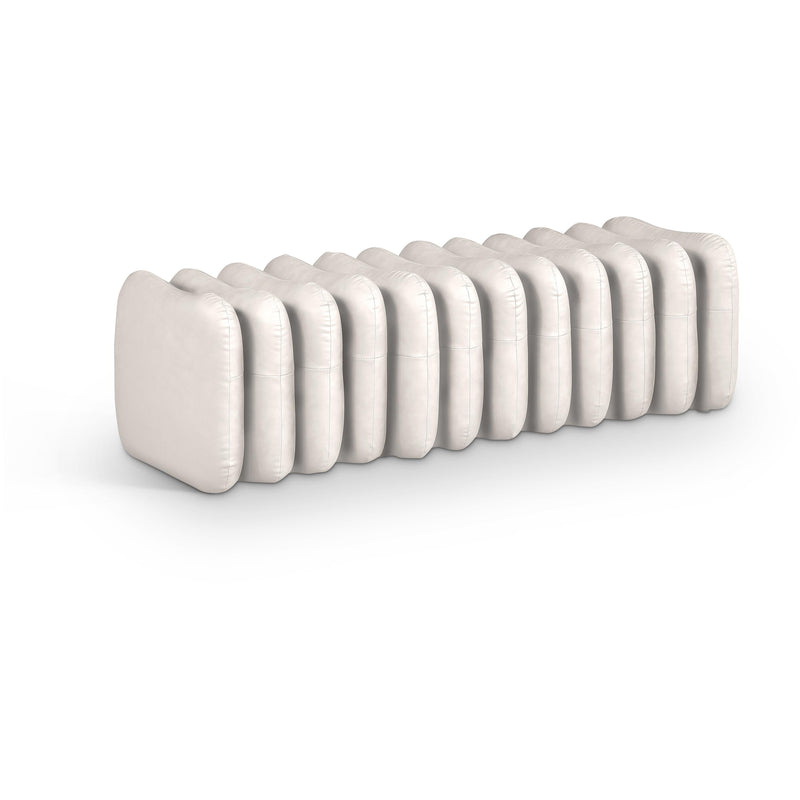 Meridian Atticus Cream Vegan Leather Bench IMAGE 1