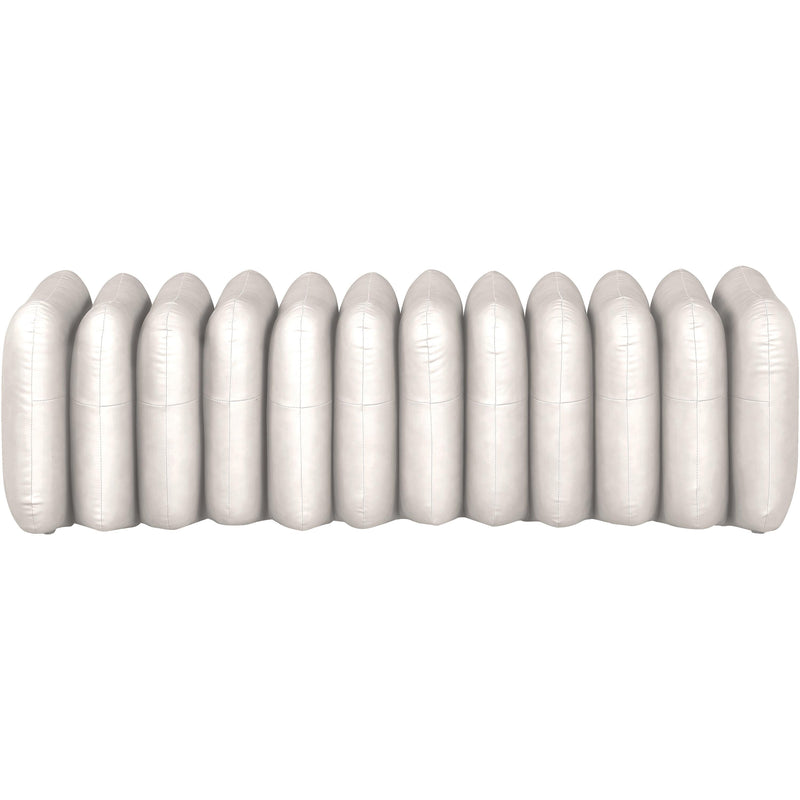 Meridian Atticus Cream Vegan Leather Bench IMAGE 3