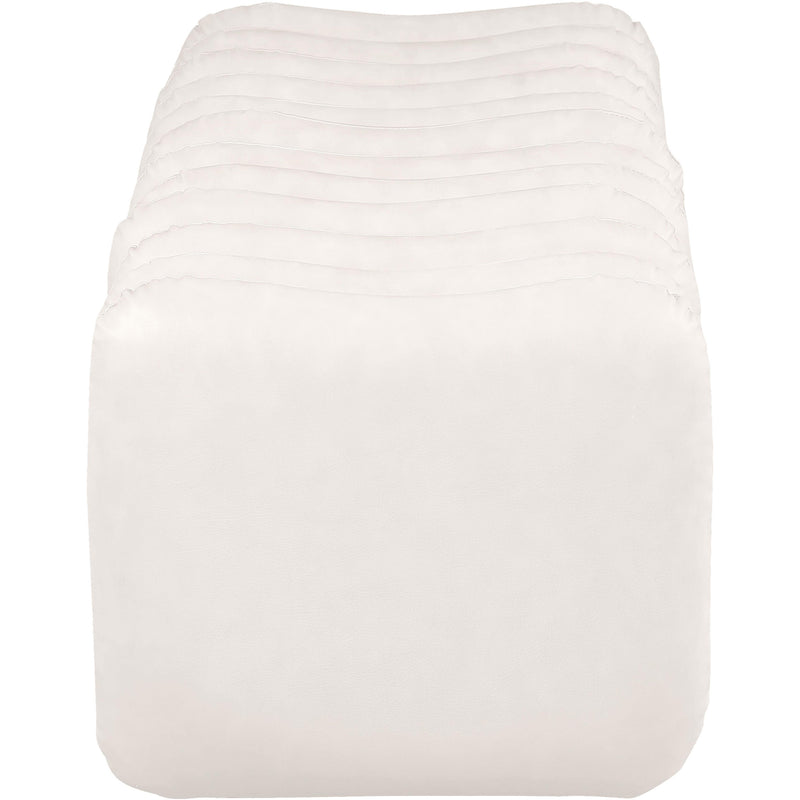 Meridian Atticus Cream Vegan Leather Bench IMAGE 4