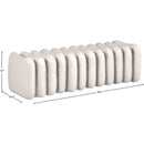 Meridian Atticus Cream Vegan Leather Bench IMAGE 7