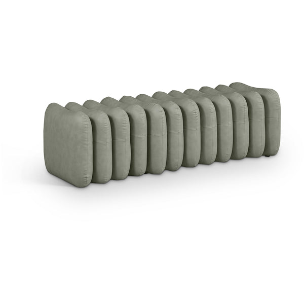 Meridian Atticus Green Vegan Leather Bench IMAGE 1
