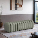 Meridian Atticus Green Vegan Leather Bench IMAGE 2