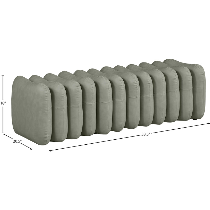 Meridian Atticus Green Vegan Leather Bench IMAGE 7