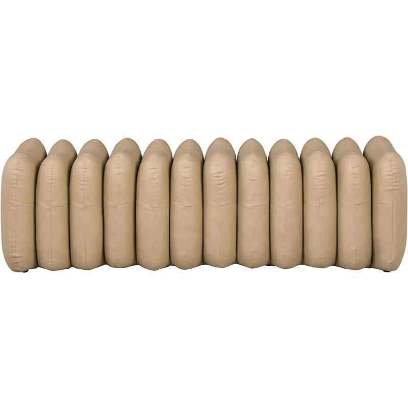 Meridian Atticus Tan Vegan Leather Bench IMAGE 3