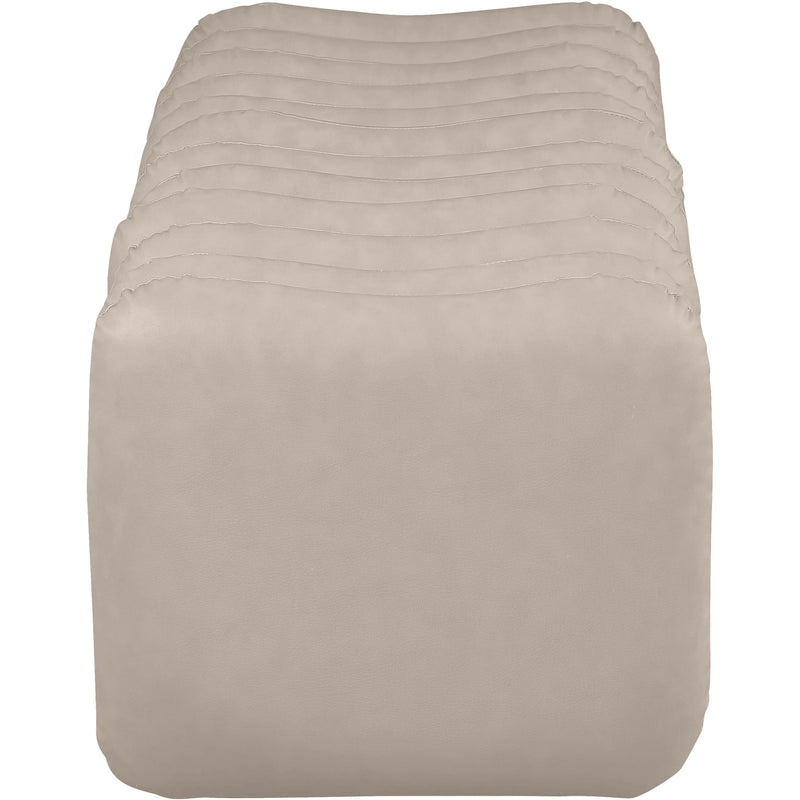 Meridian Atticus Taupe Vegan Leather Bench IMAGE 4