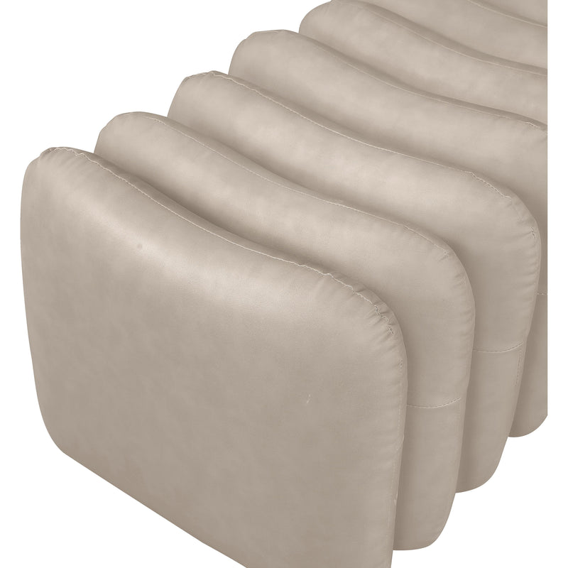 Meridian Atticus Taupe Vegan Leather Bench IMAGE 5