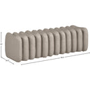 Meridian Atticus Taupe Vegan Leather Bench IMAGE 7