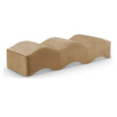 Meridian Wave Beige Velvet Bench IMAGE 1