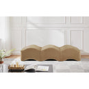 Meridian Wave Beige Velvet Bench IMAGE 2