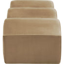 Meridian Wave Beige Velvet Bench IMAGE 5
