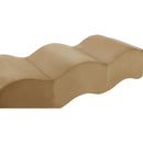 Meridian Wave Beige Velvet Bench IMAGE 6