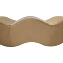Meridian Wave Beige Velvet Bench IMAGE 8