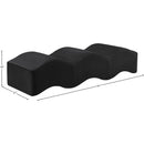Meridian Wave Black Velvet Bench IMAGE 12