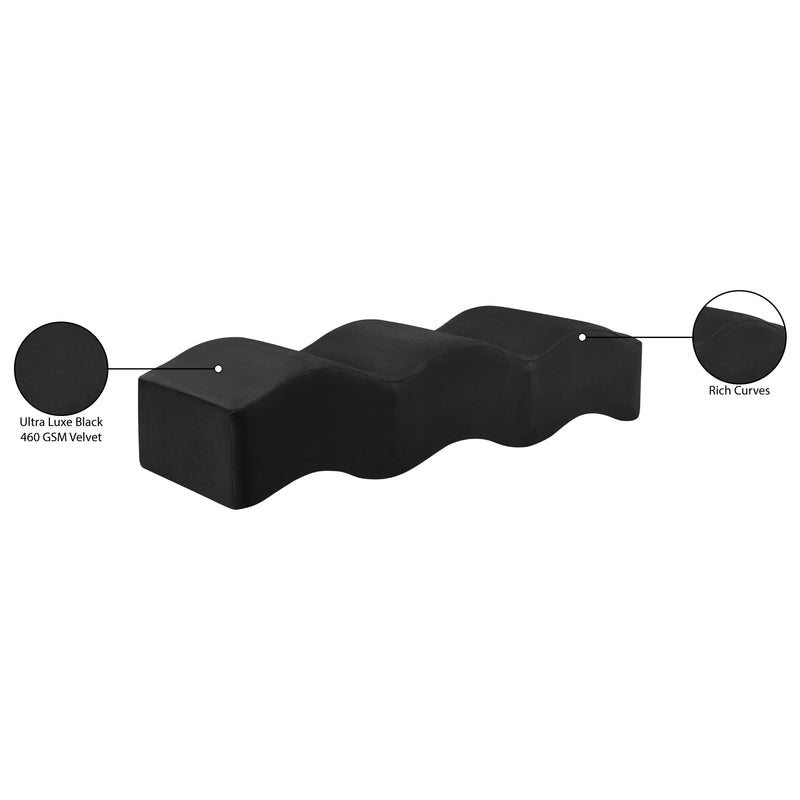 Meridian Wave Black Velvet Bench IMAGE 13