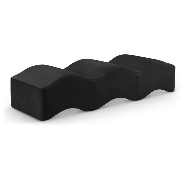 Meridian Wave Black Velvet Bench IMAGE 1
