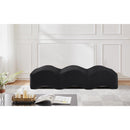 Meridian Wave Black Velvet Bench IMAGE 2