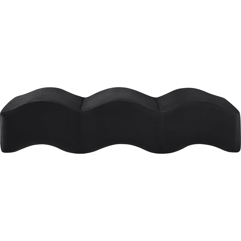 Meridian Wave Black Velvet Bench IMAGE 4