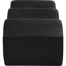 Meridian Wave Black Velvet Bench IMAGE 5