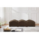 Meridian Wave Brown Velvet Bench IMAGE 2