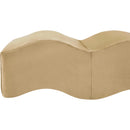 Meridian Wave Camel Velvet Bench IMAGE 10