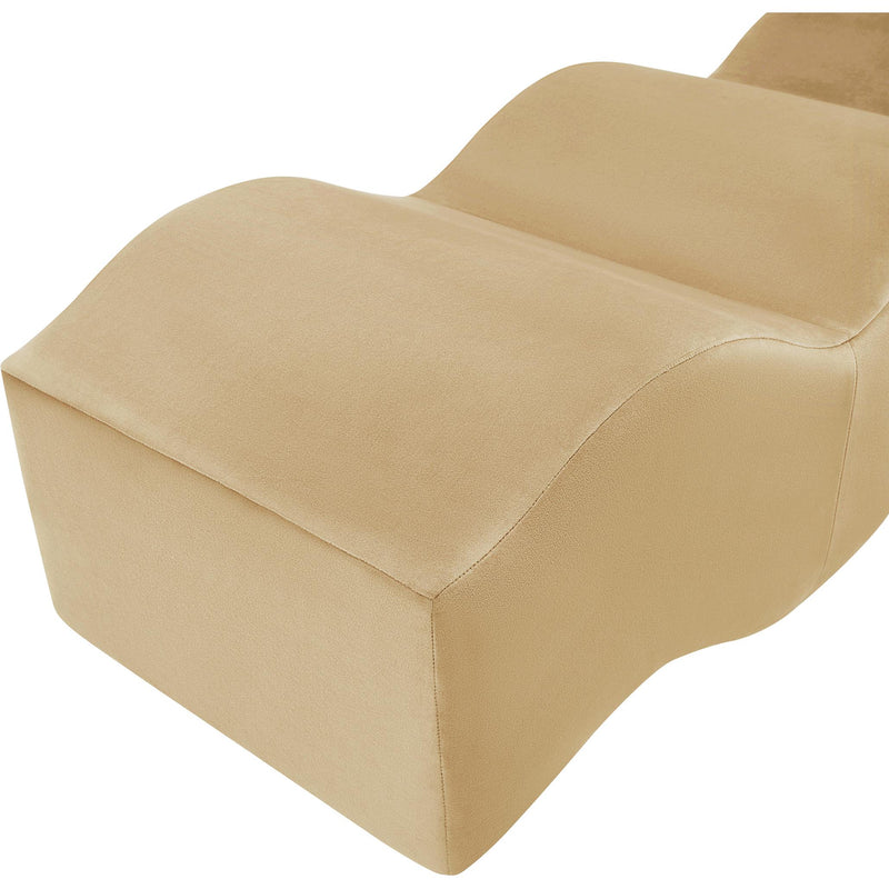 Meridian Wave Camel Velvet Bench IMAGE 11