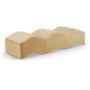 Meridian Wave Camel Velvet Bench IMAGE 1