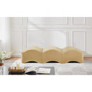 Meridian Wave Camel Velvet Bench IMAGE 2