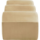 Meridian Wave Camel Velvet Bench IMAGE 5